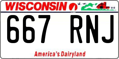 WI license plate 667RNJ