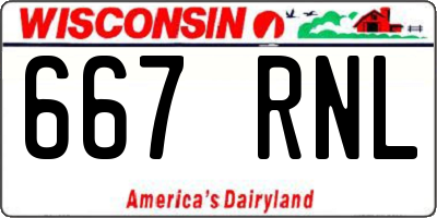 WI license plate 667RNL