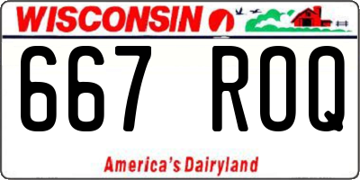 WI license plate 667ROQ