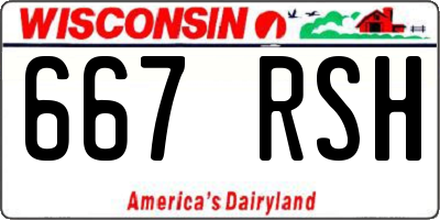WI license plate 667RSH