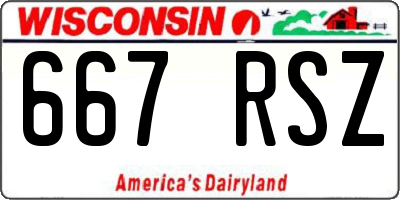 WI license plate 667RSZ