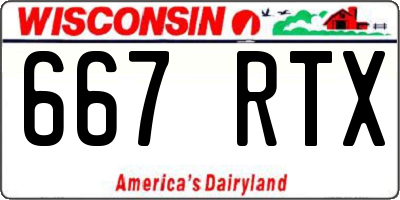 WI license plate 667RTX