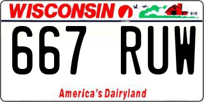 WI license plate 667RUW