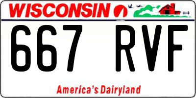 WI license plate 667RVF
