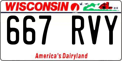 WI license plate 667RVY