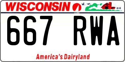 WI license plate 667RWA