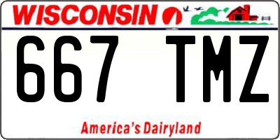WI license plate 667TMZ