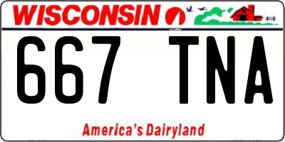 WI license plate 667TNA