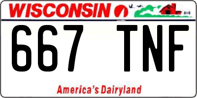 WI license plate 667TNF