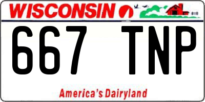 WI license plate 667TNP