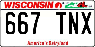 WI license plate 667TNX
