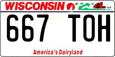 WI license plate 667TOH