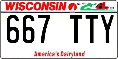 WI license plate 667TTY