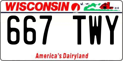 WI license plate 667TWY