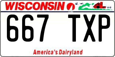 WI license plate 667TXP