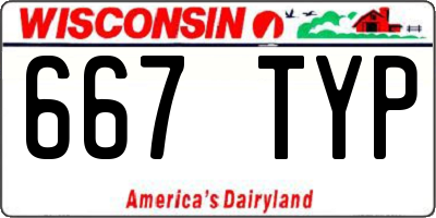WI license plate 667TYP