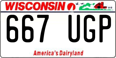 WI license plate 667UGP