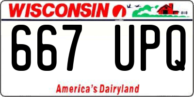 WI license plate 667UPQ