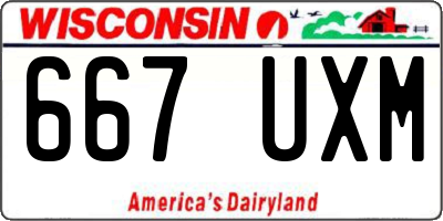 WI license plate 667UXM