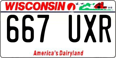 WI license plate 667UXR