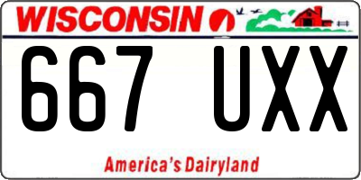WI license plate 667UXX
