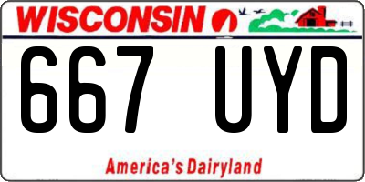 WI license plate 667UYD