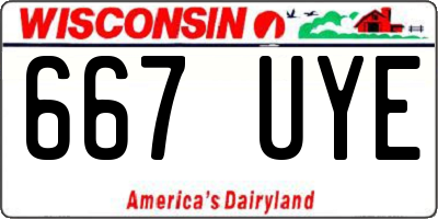 WI license plate 667UYE