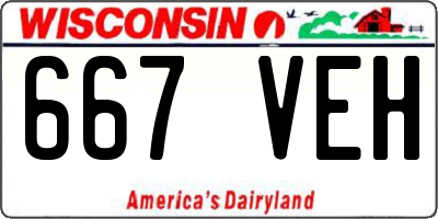WI license plate 667VEH