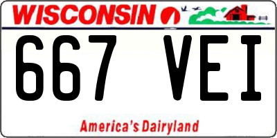 WI license plate 667VEI