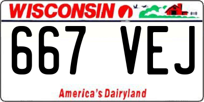 WI license plate 667VEJ