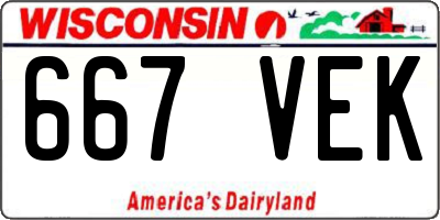 WI license plate 667VEK