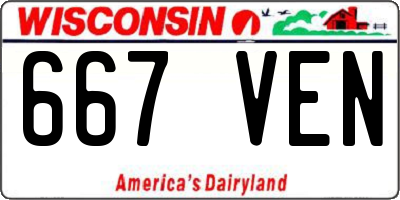WI license plate 667VEN