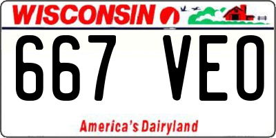 WI license plate 667VEO