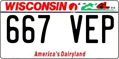 WI license plate 667VEP