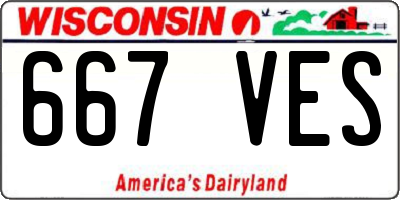 WI license plate 667VES