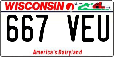 WI license plate 667VEU