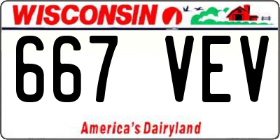 WI license plate 667VEV