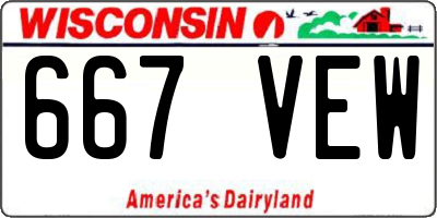 WI license plate 667VEW