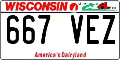 WI license plate 667VEZ