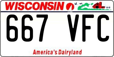 WI license plate 667VFC