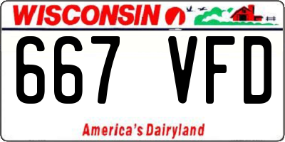 WI license plate 667VFD