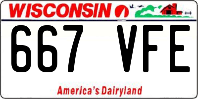 WI license plate 667VFE