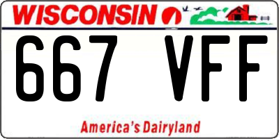 WI license plate 667VFF