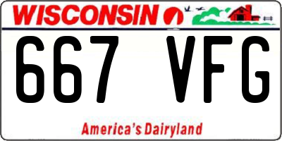 WI license plate 667VFG