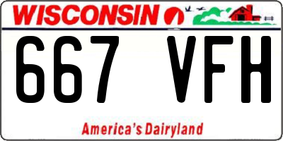 WI license plate 667VFH