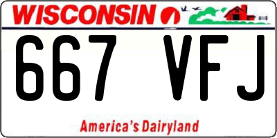 WI license plate 667VFJ