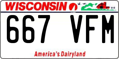 WI license plate 667VFM