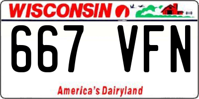 WI license plate 667VFN