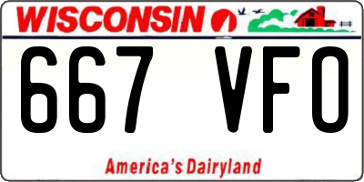 WI license plate 667VFO