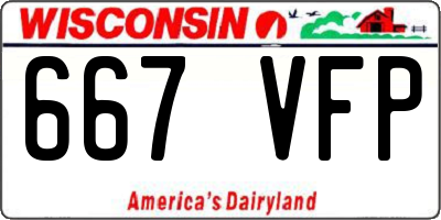 WI license plate 667VFP